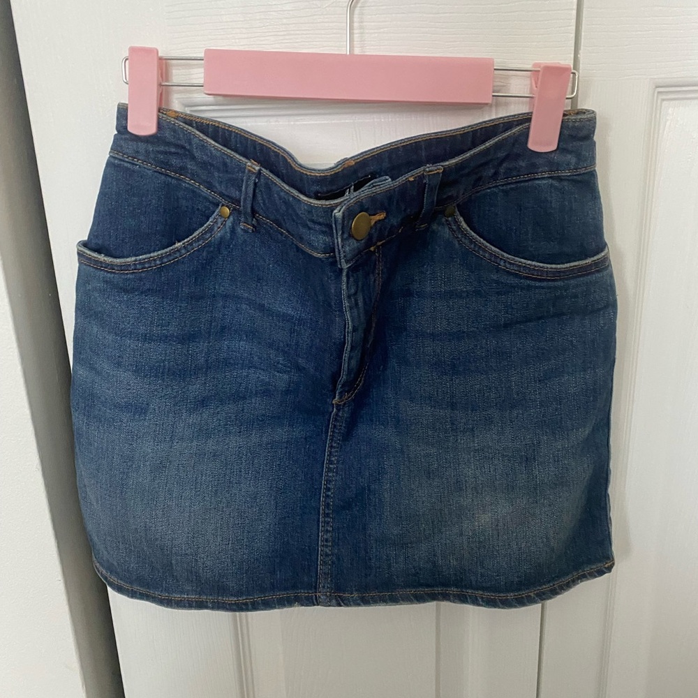 H&M Dark Blue Denim Mini Skirt